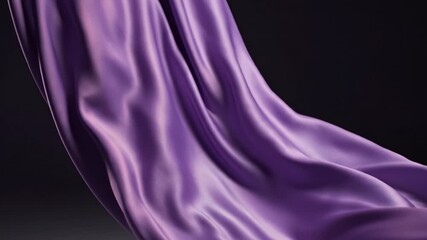 Purple satin fabric flowing motion silk texture drape fold smooth sheen luxury textile purple satin fabric flowing drape wave motion elegance abstract purple silk fabric flowing motion draped cloth - Powered by Adobe