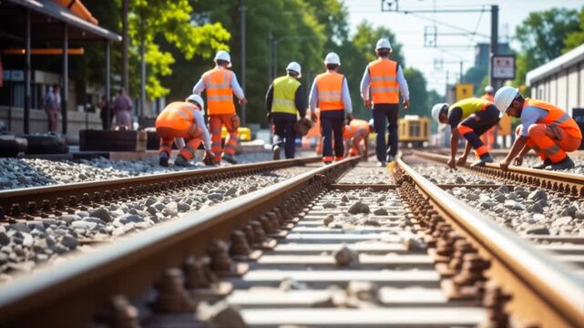 Track workers perform repair and restoration work, monitoring the condition of the tracks