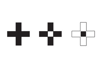 Fototapeta premium Three cross symbols in different styles Vector
