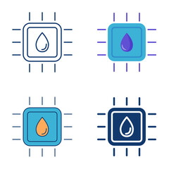 Lab on a chip icon set