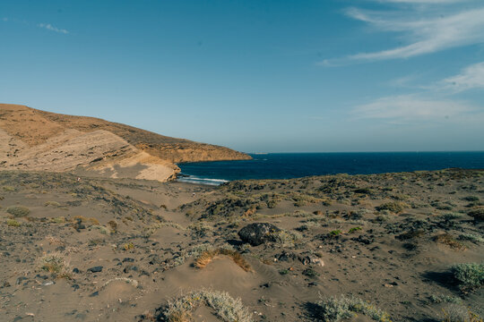 Beautiful coastal view near Playa Montana Pelada beach in Tenerife, Canary islands, Spain. Travel concept.