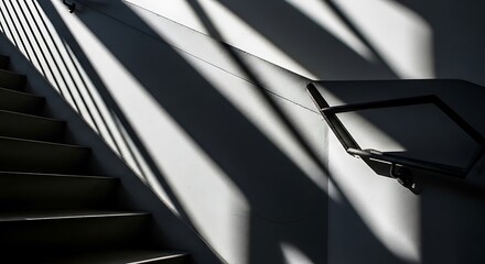 Staircase Shadows - A Study in Light and Architectural Form.
