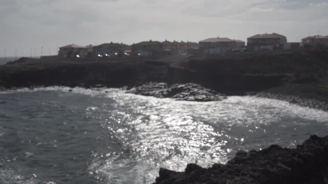 Beautiful coastal view near Playa Montana Pelada beach in Tenerife, Canary islands, Spain. Travel concept.