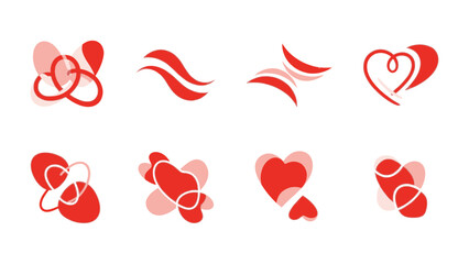 Love's Tapestry: A collection of stylized red heart-shaped symbols dance across the canvas, celebrating the universal language of love in all its forms.