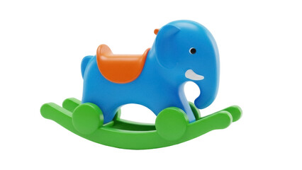 Obraz premium Isolated colorful rocking elephant toy, fun preschool playtime activity for toddler development