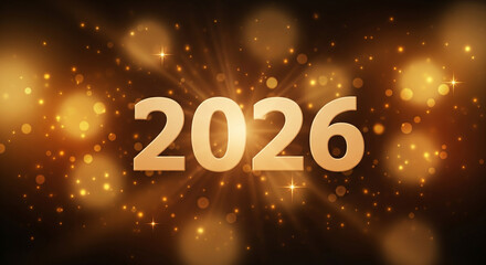 2026, the main subject of the image, is rendered in a pale, sandy color