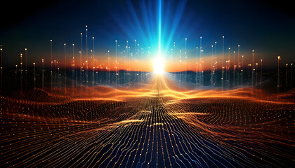 Shining light, clouds and fantastic scenery