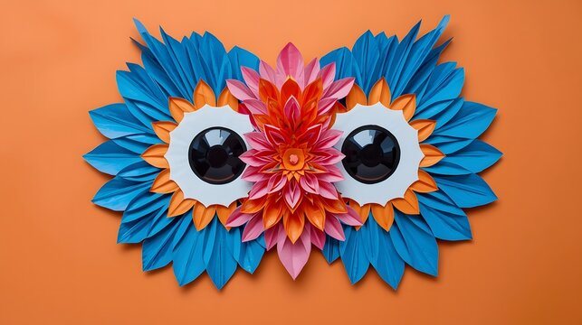 Papercraft owl eyes mask