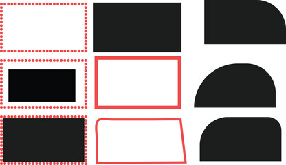 set of blank photo frames