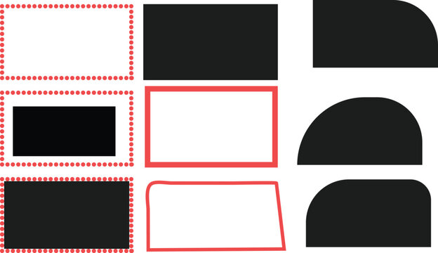 Geometric shapes and rectangles with borders
