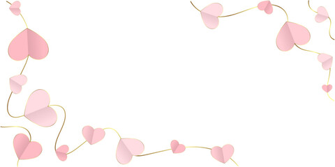 love abstract heart background vector in paper style illustration