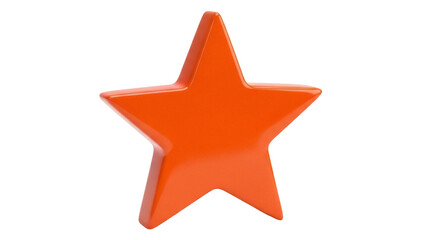Obraz premium Isolated orange star decoration with rounded edges and smooth texture shines in the studio