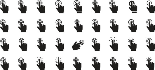 Repeating Hand Click Icons Pattern