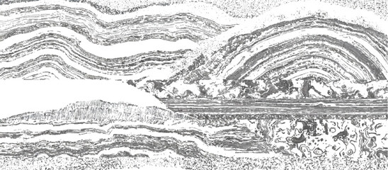 Obraz premium Grunge geological strata background with black and white layered lines. seamless abstract geology layers texture design.