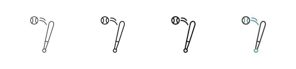 Outline style Baseball icon set. Available various sizes