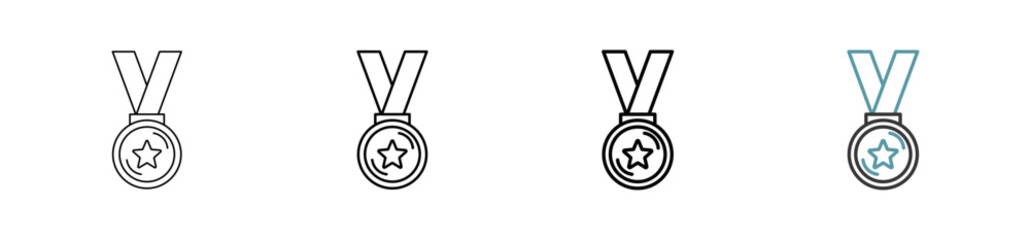 Outline style Medal icon set. Available various sizes