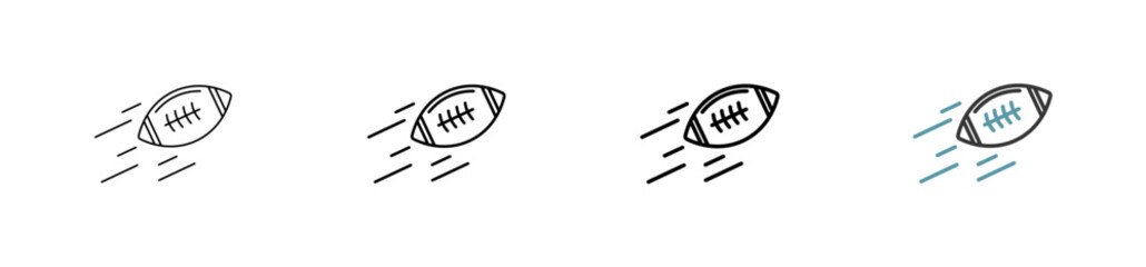 Outline style American Football icon set. Available various sizes