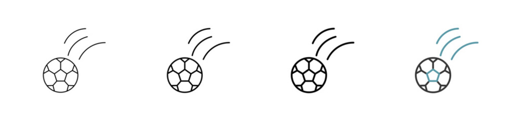 Outline style Soccer Ball icon set. Available various sizes