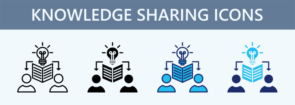 Knowledge Sharing Icon Set Multiple Style Collection