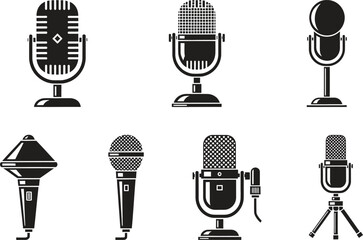 Set of Microphone Icons Collection