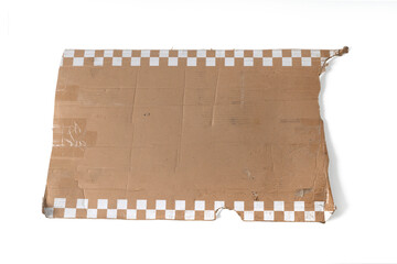 cardboard pieces with rectangle stripe on white background