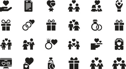 Wedding Icons Set for Celebrations