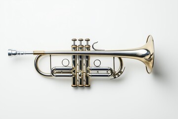 a trumpet musical instrument isolated over white background