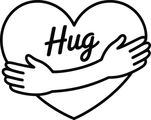 Hug Heart Icon &ndash; Symbol of Comfort, Affection, and Emotional Support