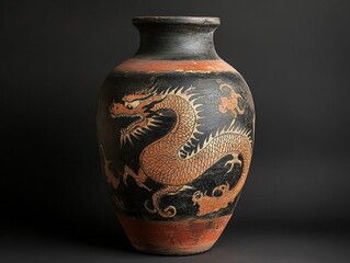 A vase or jar with a dragon design, made in China long ago, was found in Kebumen, Indonesia in September 2023.
