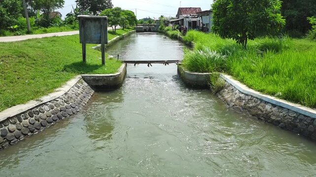 This is a water channel for agricultural irrigation.