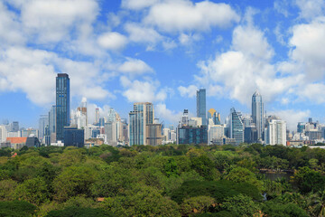 Bangkok features a modern skyline filled with high-rise buildings showcasing its role as a business hub for conferences and corporate events in Thailand, Asia.