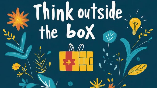 selective focus think outside the box creative concept
