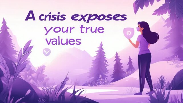 selective focus a crisis exposes your true values life lesson concept