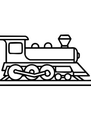 Vintage steam locomotive train engine in motion on tracks