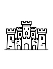 Obraz premium Sandcastle with towers on beach