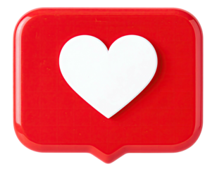 Red rounded square with white heart inside