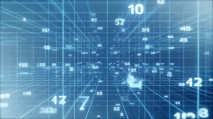 Abstract blue technology background with digital numbers and futuristic data design - Powered by Adobe
