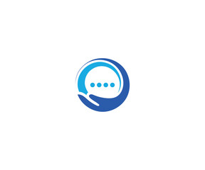 Helping Hand and Chat Bubble Logo