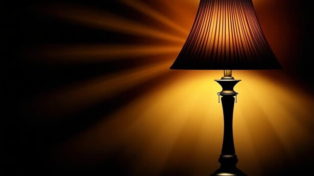 selective focus creative lighting design glowing rays and lamp symbol