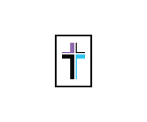 Minimal Cross and Church Symbol Logo, Contemporary Faith Logo Design