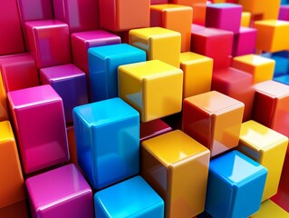 Colorful and abstract 3D background, perfect for wallpaper.
