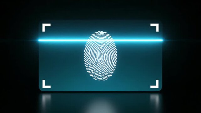 Fingerprint scan biometric authentication technology digital security.