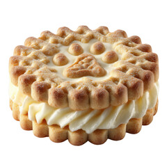 Cream Filled Biscuit with Paw Print Design cookie sandwich isolated on a transparent background