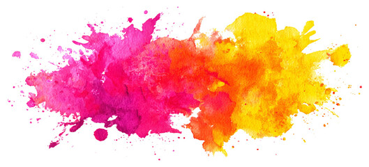 Colorful rainbow watercolor illustration with bright ink splashes. creative watercolor art background with colorful brush strokes ink splatter texture.