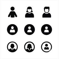 set of icons of people