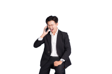 Furious Phone Call: A sharply dressed businessperson is shown in a moment of frustration, his expression of rage and exasperation accentuated by the phone call.