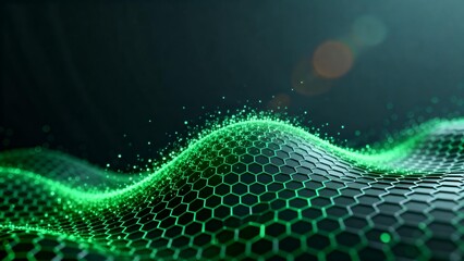 Abstract green hexagonal wave pattern