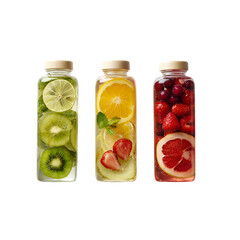 Invigorating fruit infused water bottles offer a refreshing detox cleanse, promoting wellness and hydration for a healthy lifestyle, vibrant and clean eating