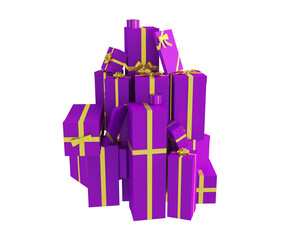 Gift boxes standing on top of each other. Happy new year concept. Christmas.