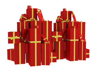 Gift boxes standing on top of each other. Happy new year concept. Christmas.